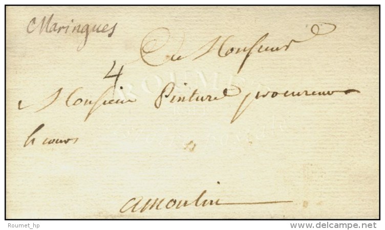 '' Maringues '' (L. N&deg; 1) Sur Lettre Avec Texte De Puyguillaume 1761. - SUP. - 1701-1800: Vorläufer XVIII