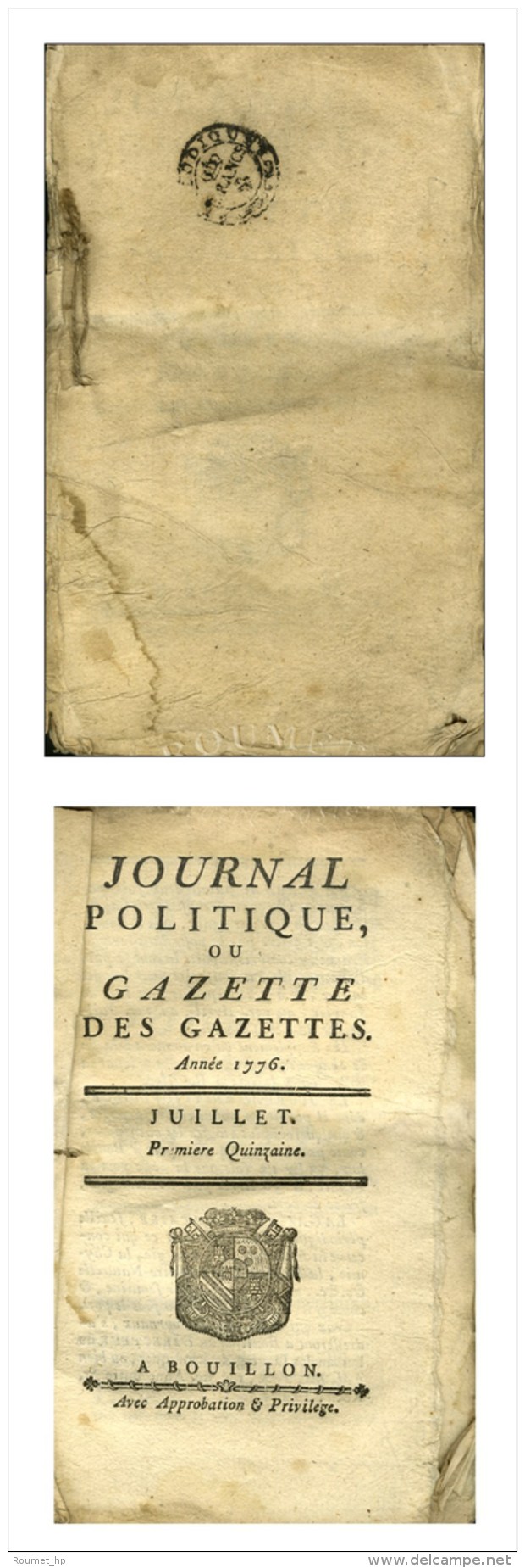 Marque Postale Orn&eacute;e PERIODIQUES / FRANCS (L. N&deg; 52) Sur Journal Politique Ou GAZETTE DES GAZETTES A... - 1701-1800: Vorläufer XVIII