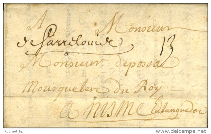 '' De Sarrelouis '' (L. N&deg;1 A) Sur Lettre Avec Texte Dat&eacute; 1726. - TB / SUP. - 1701-1800: Vorläufer XVIII