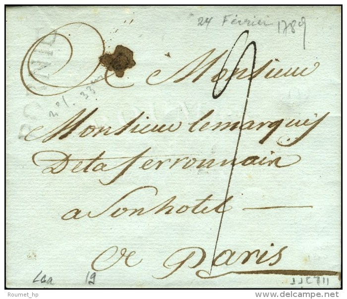 PORNIC &agrave; Sec (L. N&deg;6 A) Sur Lettre Avec Texte Dat&eacute; 1789. - TB. - 1701-1800: Vorläufer XVIII