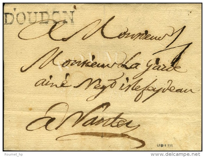 DOUDON (L. N&deg; 2) Sur Lettre Sans Texte Dat&eacute; De Chantoceau Le 3 Avril 1789. - SUP. - RR. - 1701-1800: Vorläufer XVIII