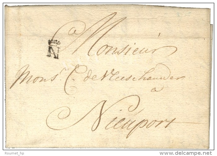 N Couronn&eacute; Sur Lettre De Nantes Pour Nieuport. 1715. - SUP. - 1701-1800: Vorläufer XVIII