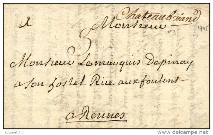 'Chateaubriand' (L N&deg; 3). 1745. (cote : 450). - TB. - 1701-1800: Vorläufer XVIII