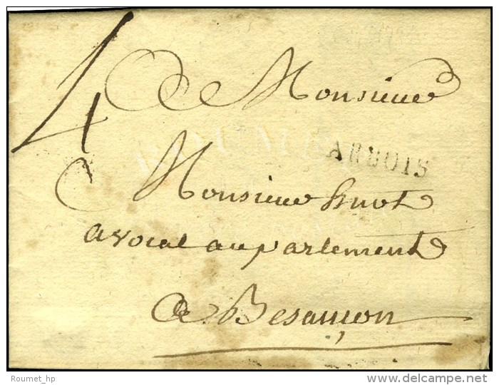 ARBOIS 21 X 4 (L. N&deg; 3) Sur Lettre Avec Texte Dat&eacute; 1680. - TB / SUP. - R. - 1701-1800: Vorläufer XVIII