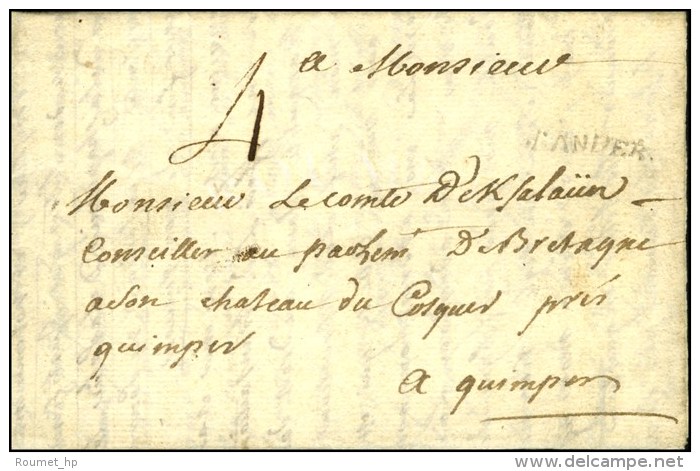 LANDER &agrave; Sec 18mm, Non Signal&eacute; Par Lenain Sur Lettre Avec Texte Dat&eacute; De La Palue,... - 1701-1800: Vorläufer XVIII