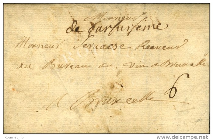 '' De Bar Sur Seine '' (L. N&deg; 3) Sur Lettre Avec Texte Dat&eacute; Le Ricey. 1744. - TB. - 1701-1800: Precursors XVIII