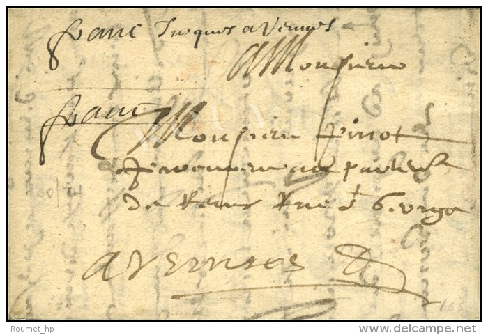 '' Franc Jusqu'&agrave; Rennes '' Sur Lettre Avec Texte Dat&eacute; De Paris Pour Avesnes. 1657. - TB /  SUP. - RR. - ....-1700: Vorläufer