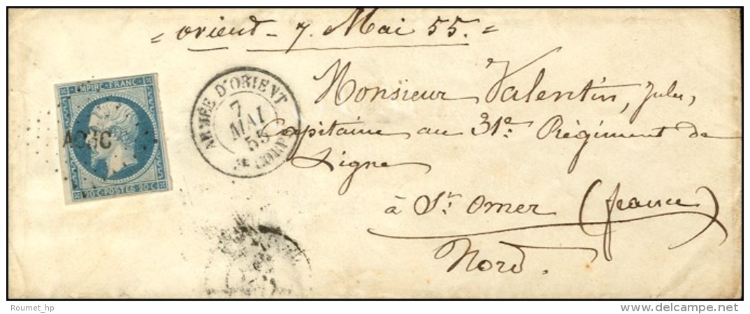 Losange AO3C / N&deg; 14 C&agrave;d ARMEE D'ORIENT / 3e CORPS. 1855. - TB / SUP. - R. - Army Postmarks (before 1900)