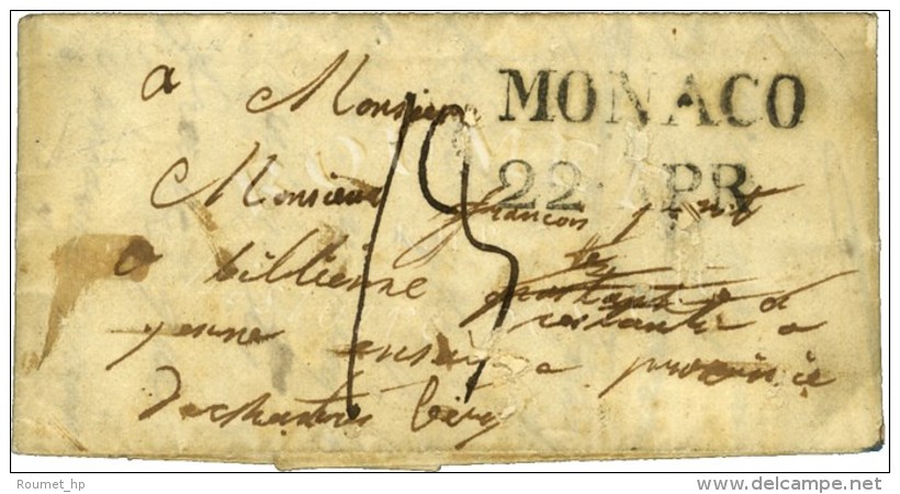 MONACO / APR Sur Lettre Avec Texte Dat&eacute; De Monaco Le 21 Avril 1840. - TB. - Sonstige & Ohne Zuordnung