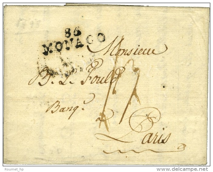 85 / MONACO Sur Lettre Avec Texte Dat&eacute; De Port Maurice Le 7 Avril 1798, Achemin&eacute;e Jusqu'&agrave;... - Autres & Non Classés