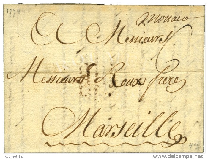 '' Monaco '' Sur Lettre Avec Texte Dat&eacute; D'Oneille Le 24 Janvier 1774, Achemin&eacute;e Jusqu'&agrave; Monaco... - Sonstige & Ohne Zuordnung