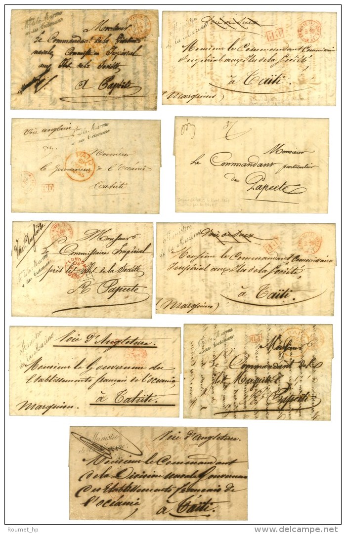 Lot De 9 Lettres De La M&ecirc;me Archive Adress&eacute;e Du Minist&egrave;re De La Marine &agrave; Paris Au... - Sonstige & Ohne Zuordnung