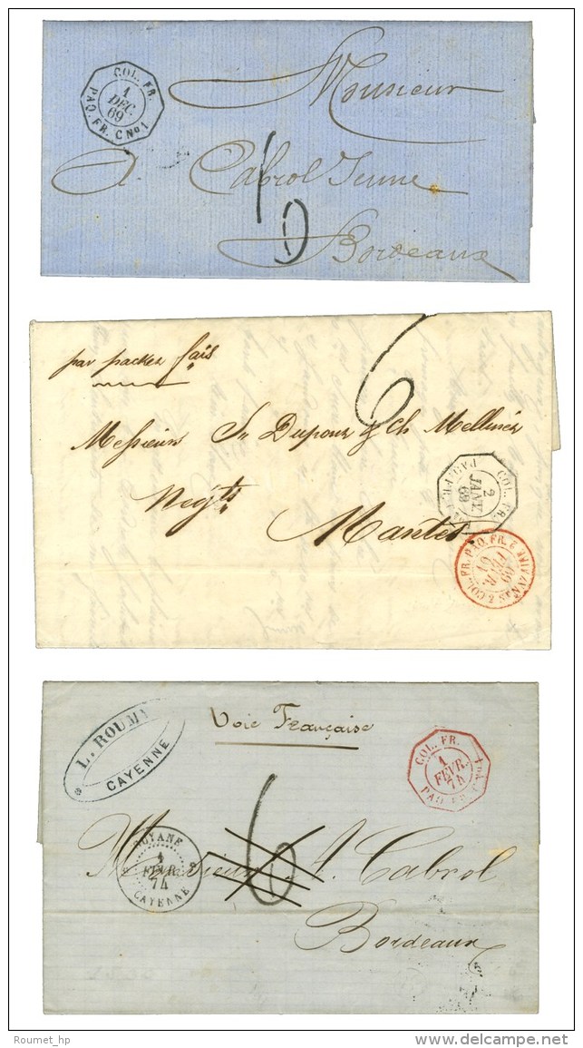 Lot De 3 Lettres Avec C&agrave;d De La Ligne C. - TB. - Schiffspost