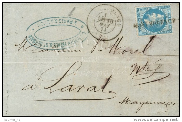 Lettre Avec Texte De Paris Non Dat&eacute; Pour Laval Remise Par Un Passeur Au Bureau De Montmorency, Griffe... - Oorlog 1870