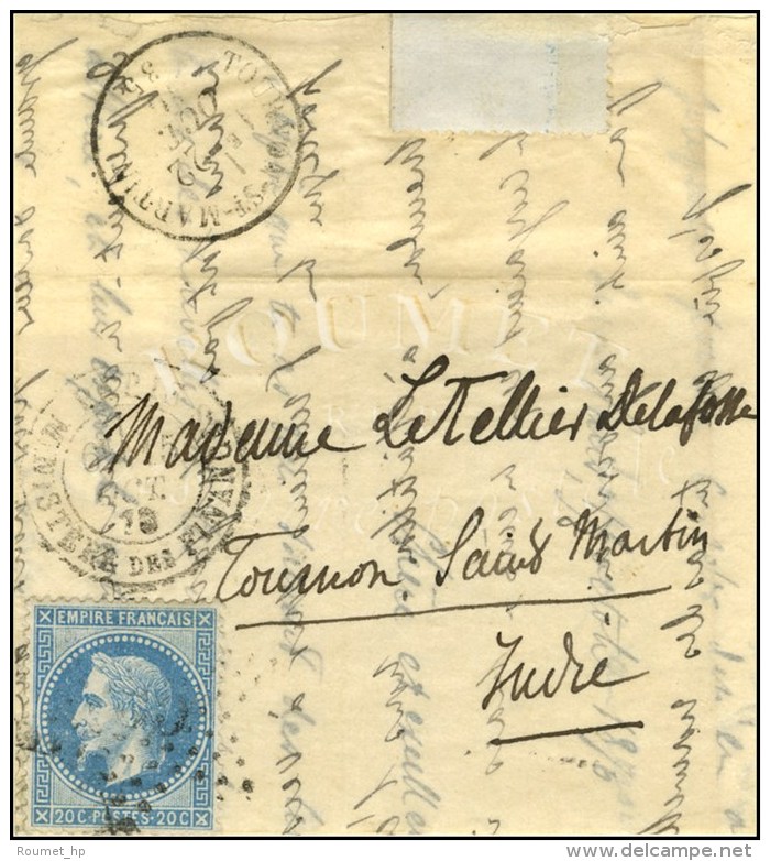 Etoile 35 / N&deg; 29 C&agrave;d PARIS / MINISTERE DES FINANCES 15 OCT. 70 Sur Lettre Adress&eacute;e &agrave;... - Krieg 1870