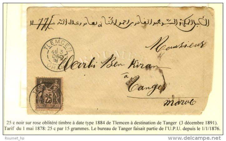 C&agrave;d TLEMCEN / ORAN / N&deg; 97 Sur Lettre Pour Tanger. 1891. - TB. - Andere & Zonder Classificatie