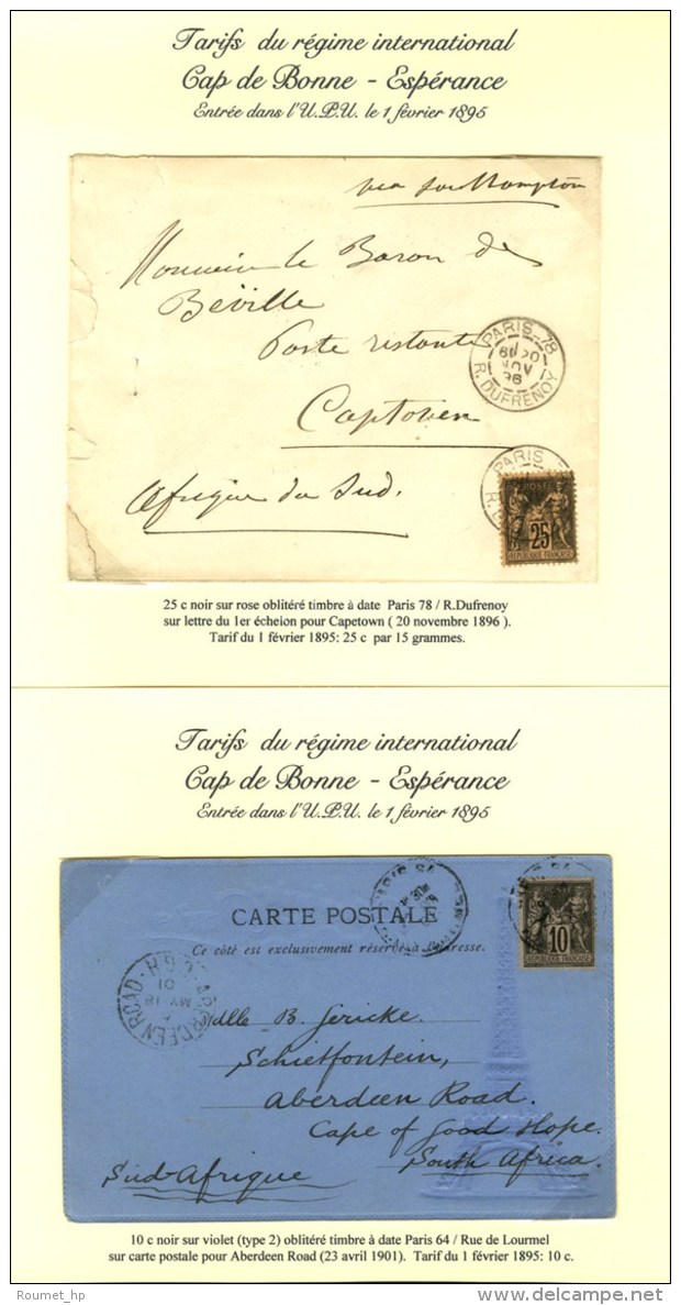 Lot De 2 Lettres Pour Le Cap De Bonne Esp&eacute;rance. - TB. - Sonstige & Ohne Zuordnung