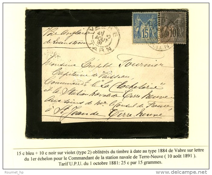 C&agrave;d VABRE / TARN / N&deg; 89 + 90 Sur Lettre Adress&eacute;e Au Commandant De La '' Clochelerie Et La... - Sonstige & Ohne Zuordnung