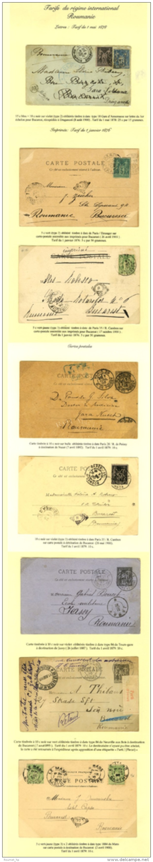 Lot De 8 Lettres Et Cartes Pour La Roumanie. - TB. - Sonstige & Ohne Zuordnung