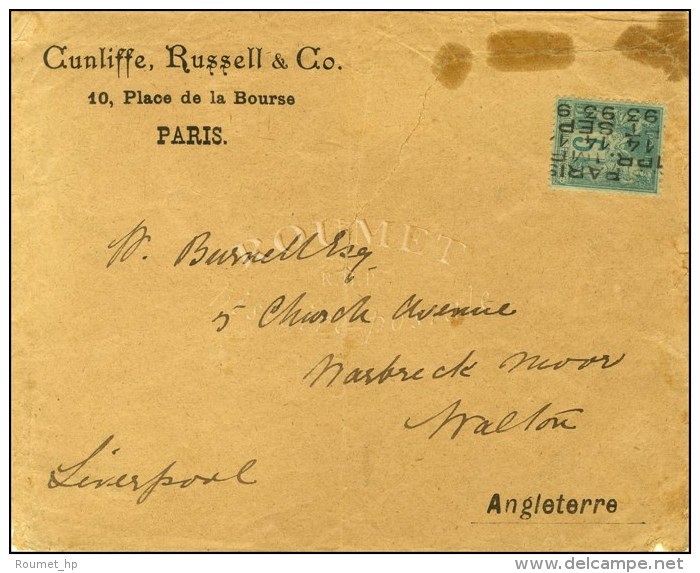 Pr&eacute;o 5 Lignes N&deg; 15 Sur Lettre &agrave; En-t&ecirc;te De Paris Pour L'Angleterre. 1893. - TB. - R. - Sonstige & Ohne Zuordnung