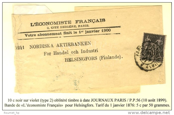 C&agrave;d JOURNAUX PARIS / PP 56 / N&deg; 89 Sur Bande D'imprim&eacute; Pour Helsingfors (Finlande). 1899. - TB. - Sonstige & Ohne Zuordnung