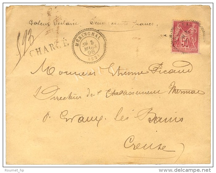 C&agrave;d T 24 MERINCHAL (22) / N&deg; 98 Sur Lettre Charg&eacute;e Au 1er &eacute;chelon. 1898. - TB. - 1876-1878 Sage (Typ I)