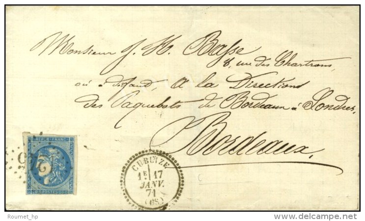 GC 1245 / N&deg; 45 (petit Defaut) C&agrave;d T 23 CUBLIZE (68). 1871. - TB / SUP. - R. - 1870 Ausgabe Bordeaux