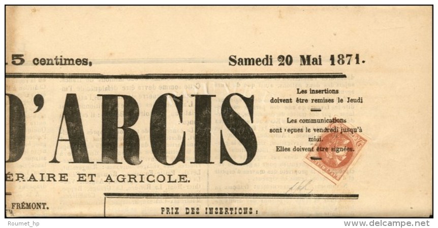 Oblit&eacute;ration Typo / N&deg; 40 Sur Journal Complet. 1871. - TB / SUP. - R. - 1870 Ausgabe Bordeaux