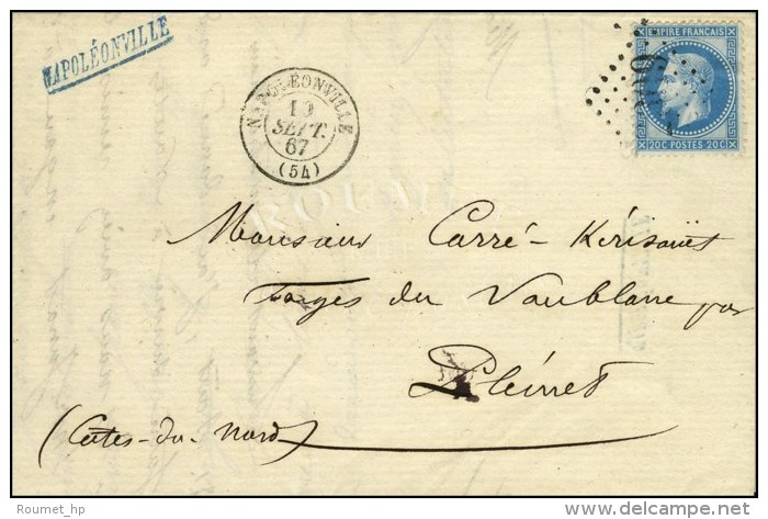 GC 2609 / N&deg; 29 C&agrave;d T 15 NAPOL&Eacute;ONVILLE (54) + Griffe Bleue Napol&eacute;onville Sur Lettre Avec... - 1863-1870 Napoléon III. Laure