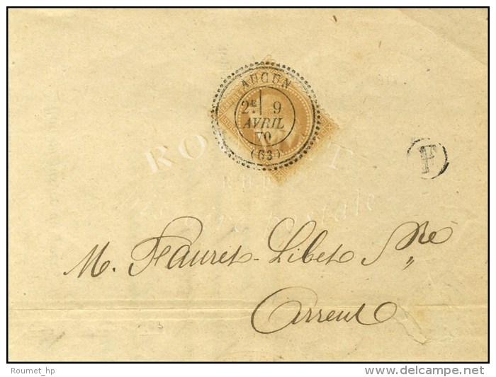 C&agrave;d T 24 AUCUN (63) / N&deg; 28 B. RUR. F Sur Avertissement. 1870. - SUP. - 1863-1870 Napoléon III Lauré