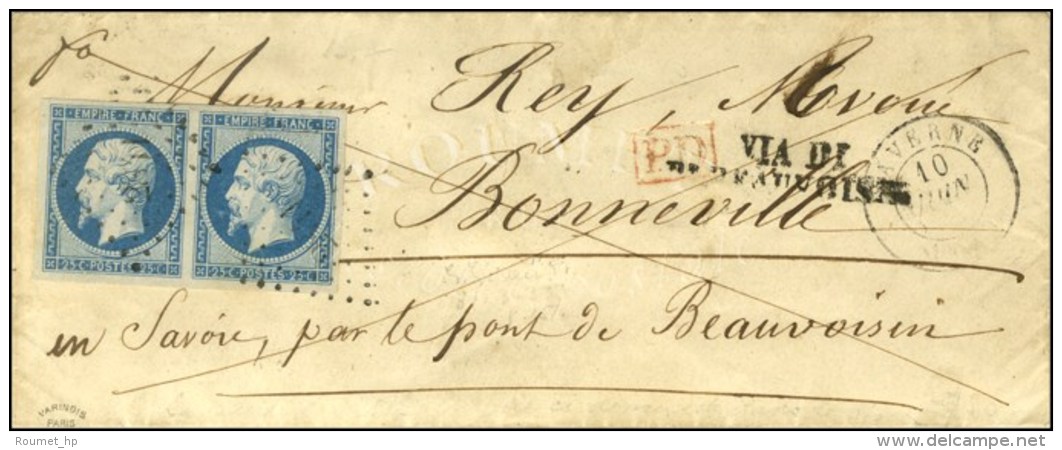PC 2841 / N&deg; 15 Paire (tr&egrave;s Belles Marges) C&agrave;d T 15 SAVERNE (67) Sur Lettre Pour Bonneville... - 1853-1860 Napoleon III