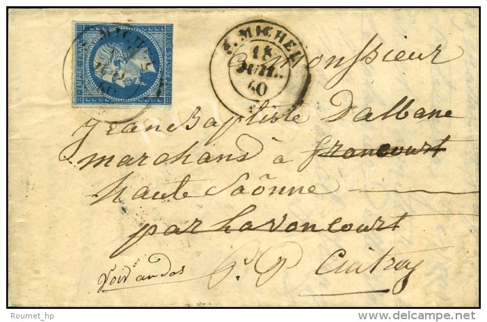 C&agrave;d Sarde S MICHEL * / N&deg; 14 (leg Def) Sur Lettre Avec Texte Dat&eacute; De Valloire Le 17 Juillet 1860... - 1853-1860 Napoléon III