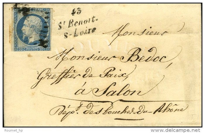 PC 3005 / N&deg; 14 (def) Cursive 43 / St Benoit / S-Loire. 1855. - TB. - 1853-1860 Napoléon III