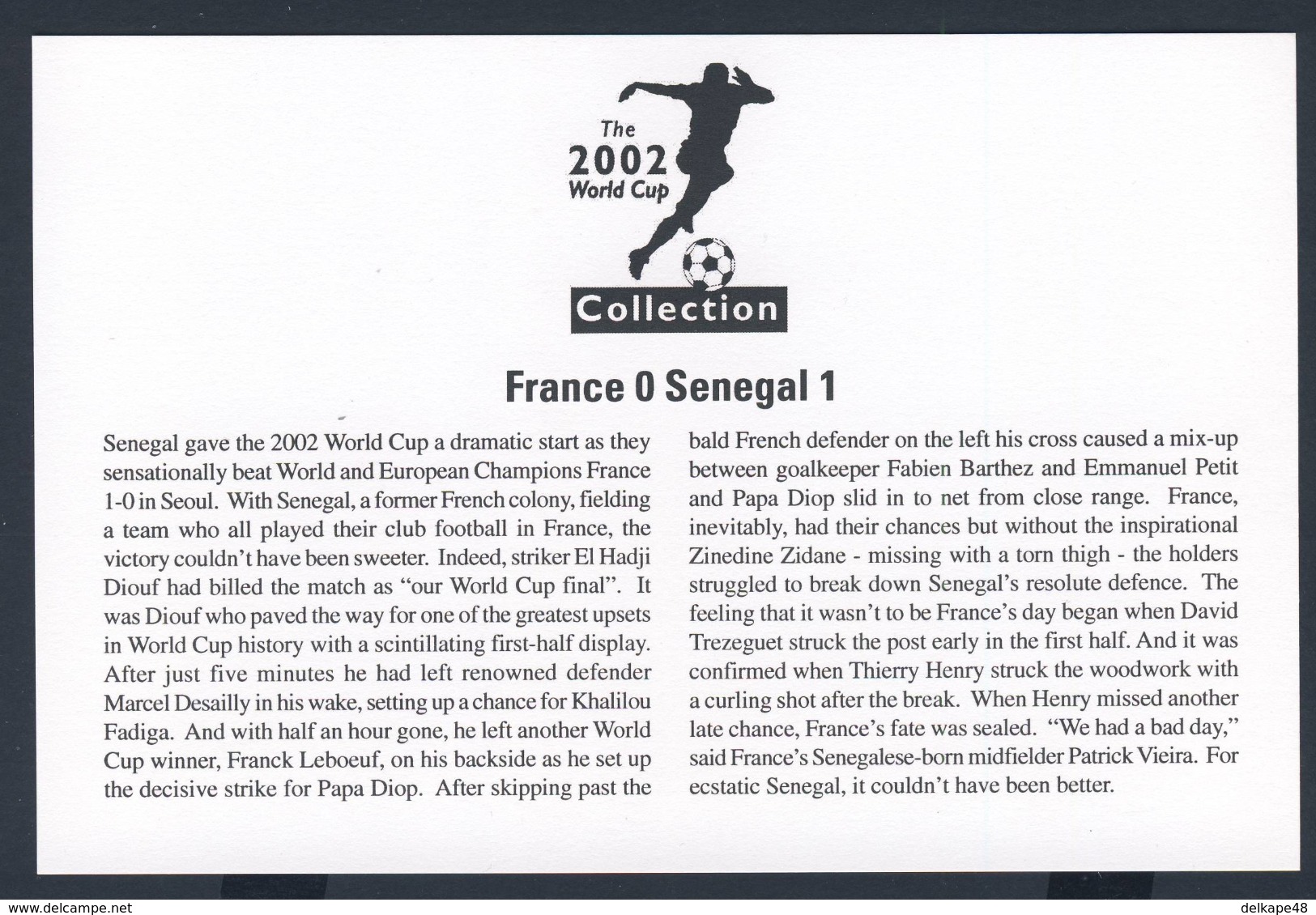 Liberia 2002 Cover / Brief + Mi 4552 + 4565 - FIFA World Cup 2002 - Match: France - Senegal / Fußball-Weltmeisterschaft - 2002 – Corea Del Sud / Giappone