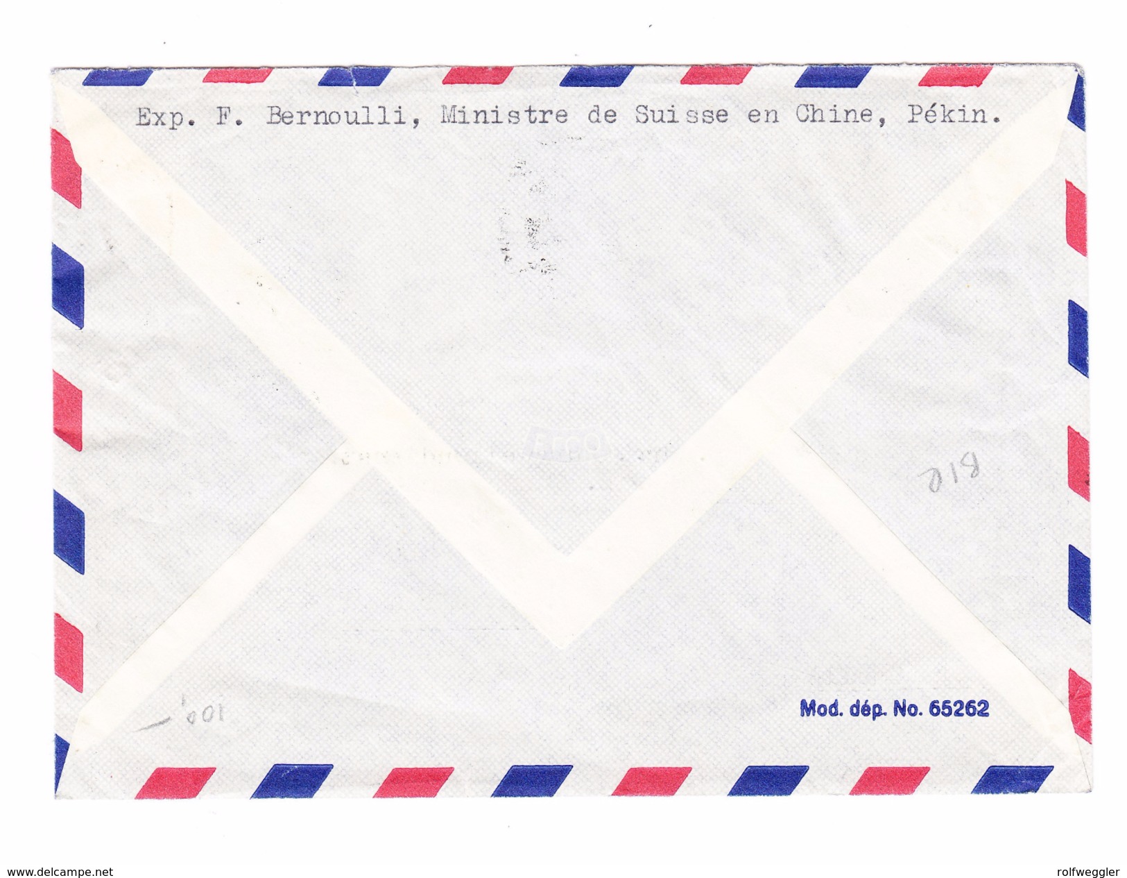 China 1955 Luftposbrief Mit Bunte Frankatur In Die Schweiz - Poste Aérienne