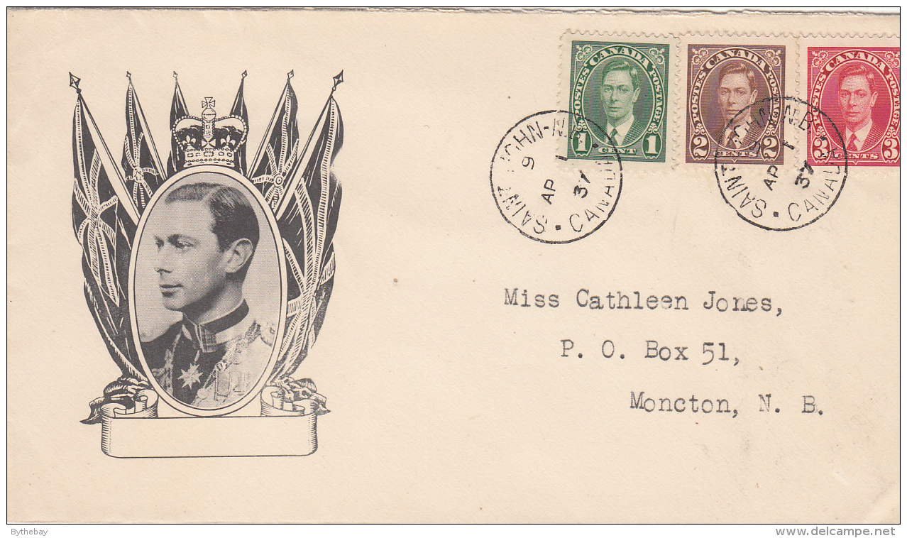 Canada FDC 1937 Scott #231-#233 George VI Definitives - ....-1951