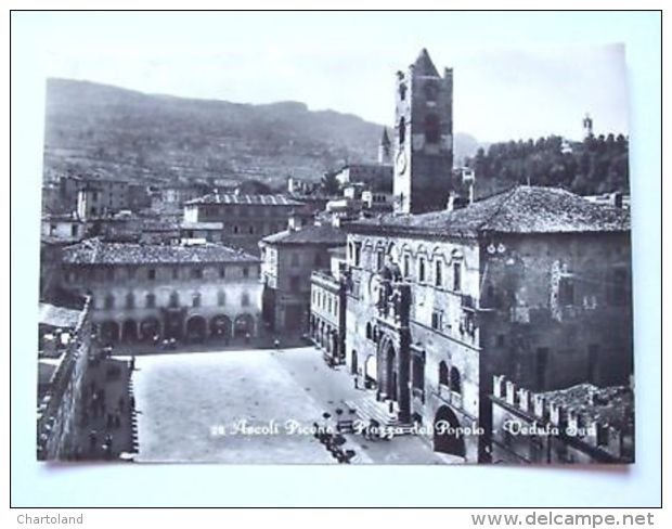 Cartolina Ascoli Piceno - Piazza Del Popolo 1955 Ca - Ascoli Piceno