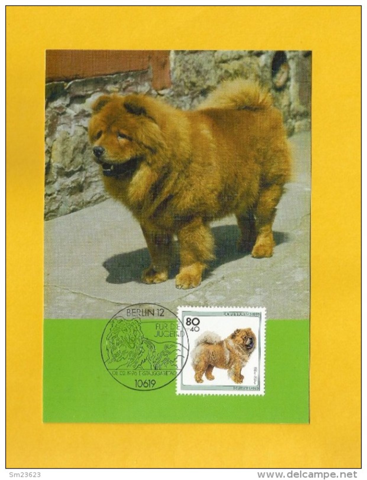 BRD 1996  Mi.Nr. 1837 , Hunderassen - Chow-Chow - Maximum Karte - Stempel Berlin 08.02.1996 - Other & Unclassified