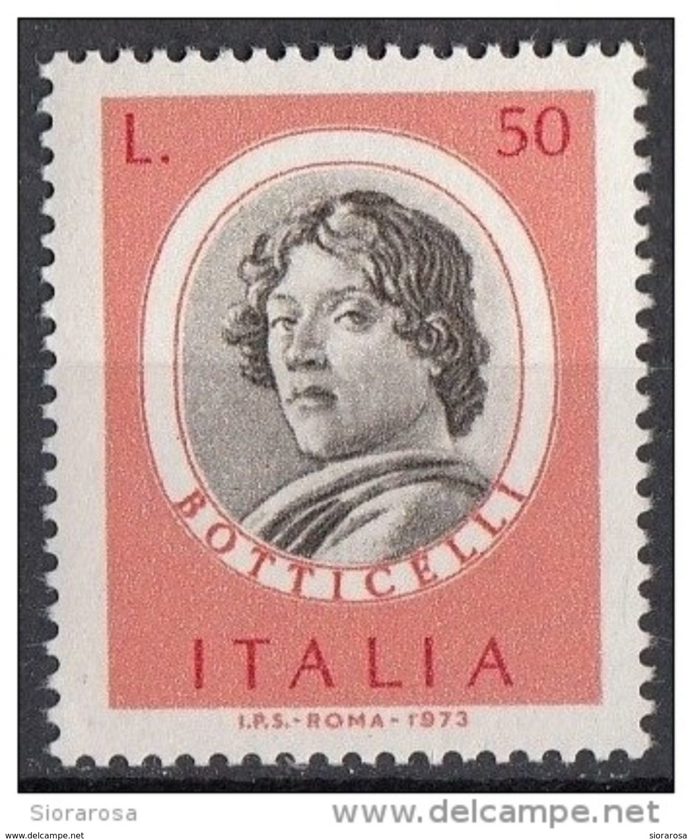 1325 Italia 1973 " Presunto Autoritratto " Quadro Dipinto Dal A. Botticelli - Nuovo MNH Rinascimento Paintings Tableaux - Autres & Non Classés