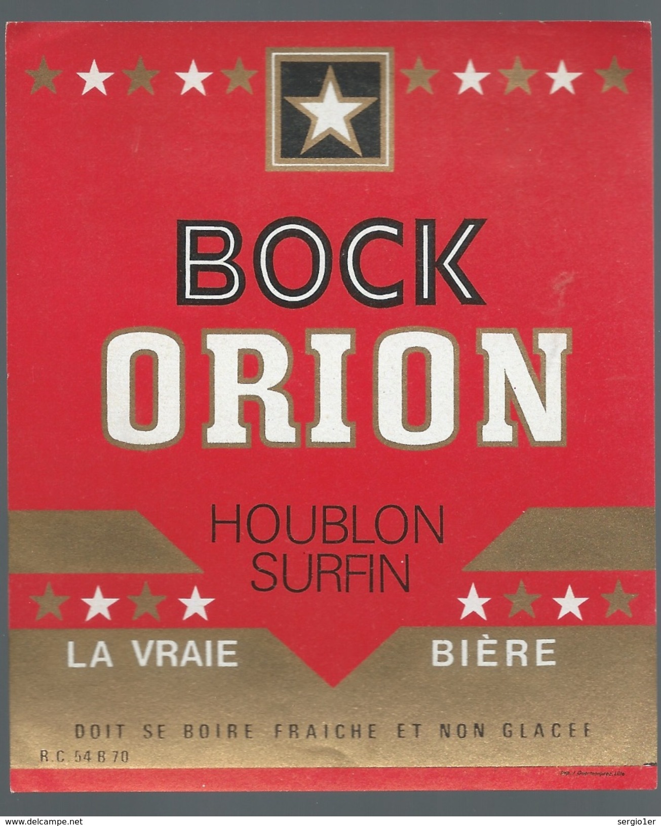 Etiquette Biere  Bock Orion La Vraie Bière  Houblon Surfin - Beer