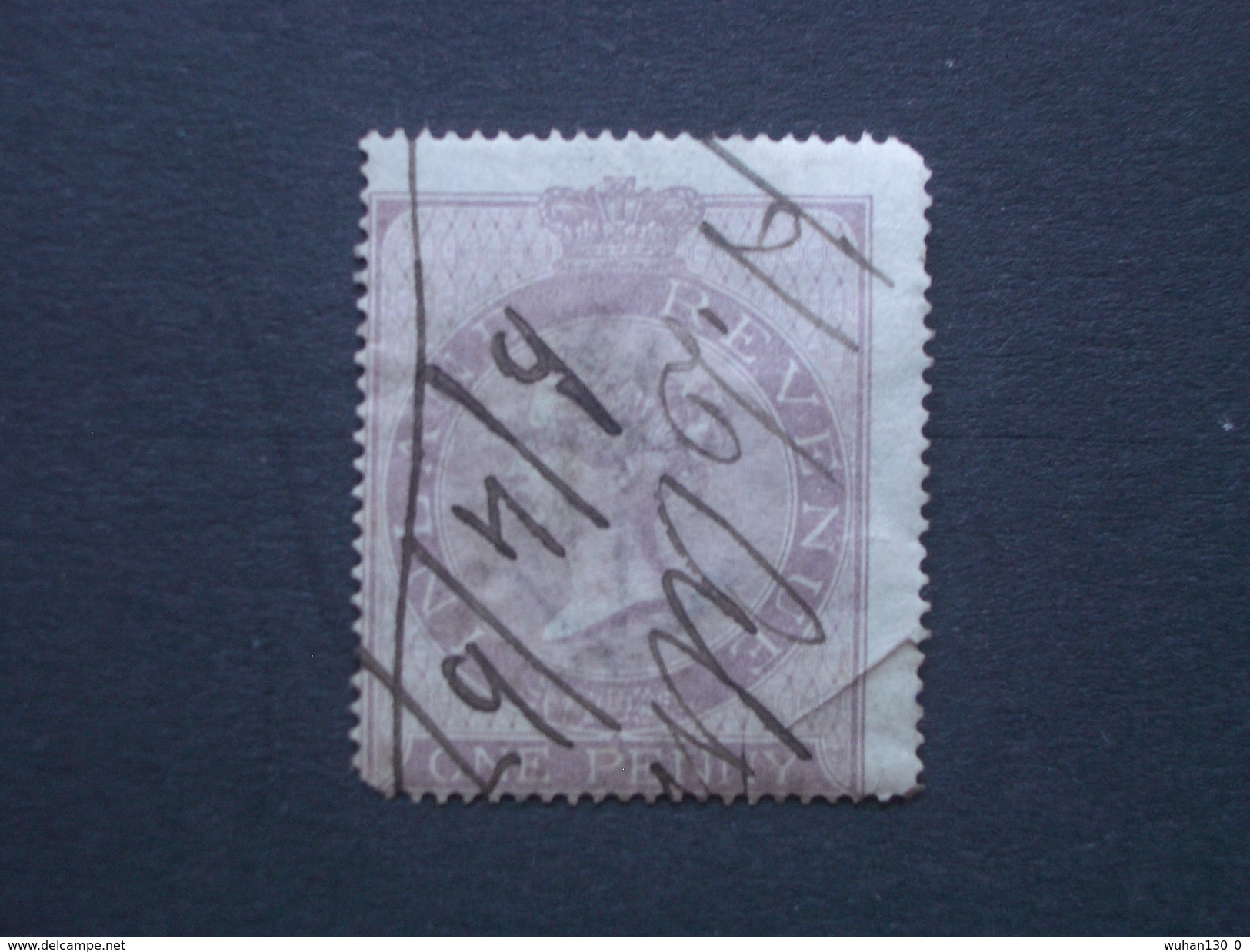 GRANDE - BRETAGNE  ( O )  Fiscaux - Postaux  De 1862    "     VICTORIA  "     N° 1  Filigrane Ancre     1 Val . - Revenue Stamps