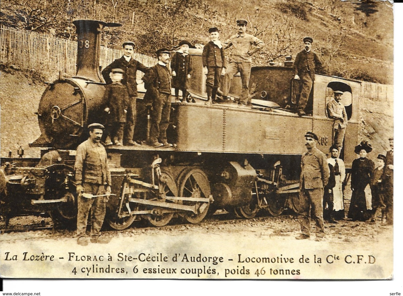 Transports - Chemin De Fer - Locomotive De La Cie CFD à Florac, En Lozère - Trains