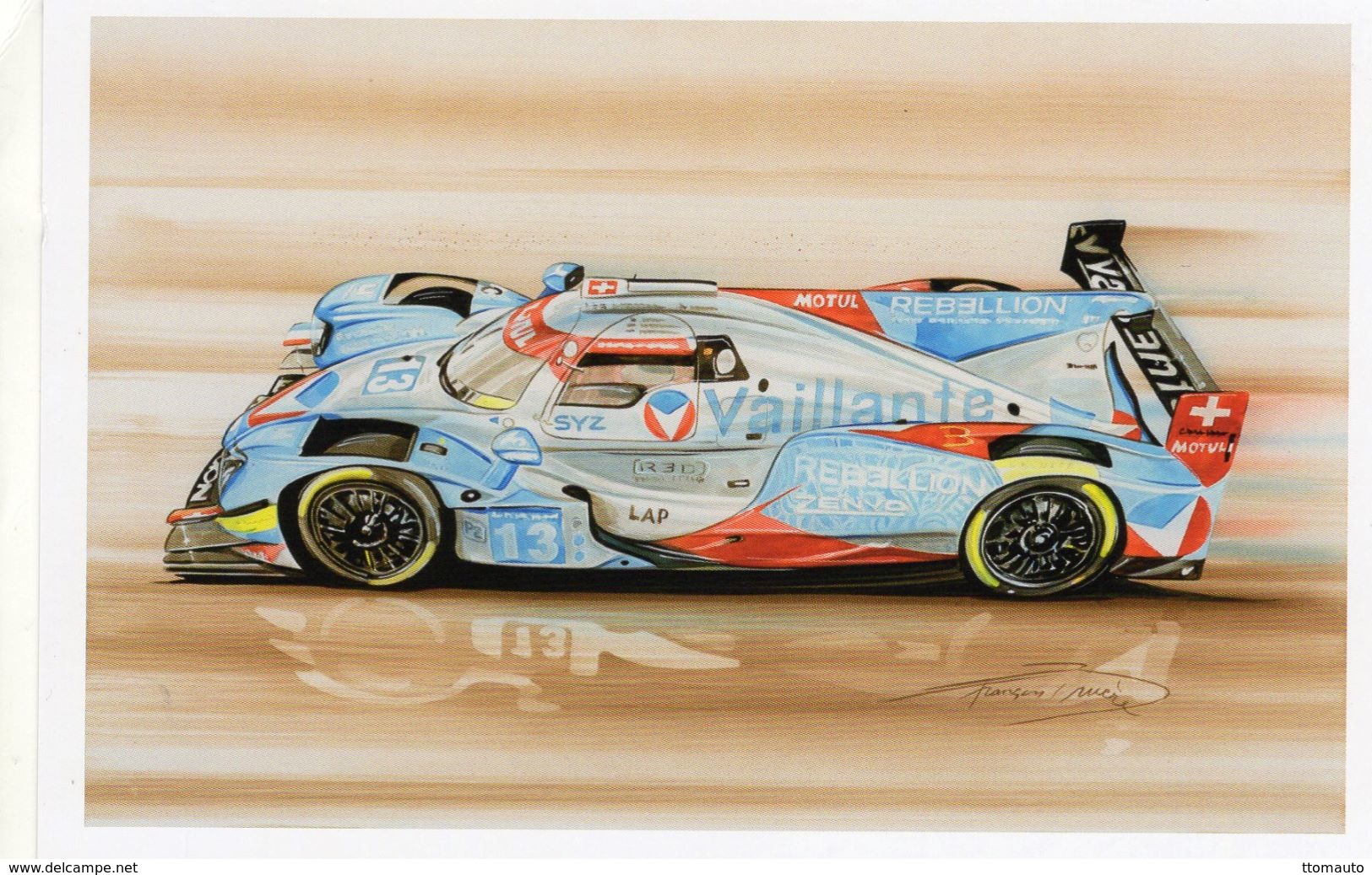 Valliente Rebellion - Oreca 07  -  Le Mans 2017 -  Pilotes: Piquet/Beche/Hansson  -  Tableau De Francois Bruere - Le Mans