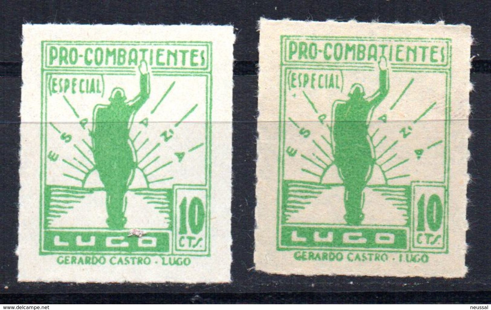 Viñetas De Lugo  Pro Combatientes Nº 23-23a. - Viñetas De La Guerra Civil