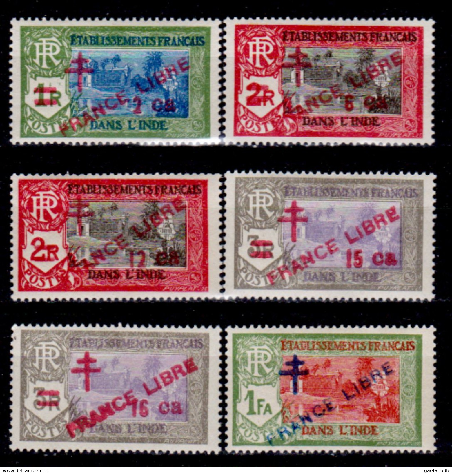 India-Francese-0011 - Emissione 1941-1943 Soprastampati "FRANCE LIBRE" (++) MNH - Privi Di Difetti Occulti. - Unused Stamps