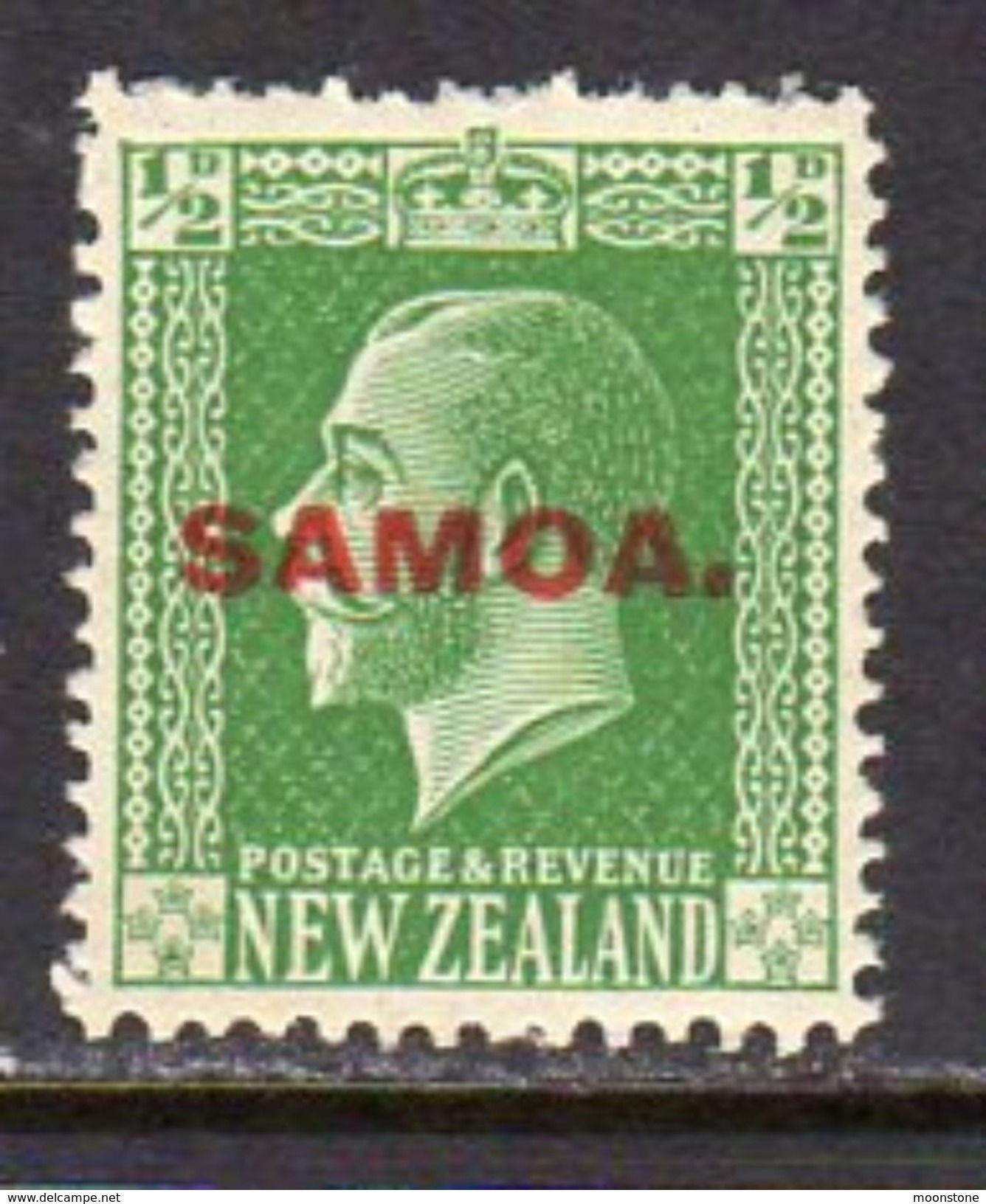 Samoa 1916 Overprint Of GV Head Of NZ, ½d Value, Hinged Mint, SG134 - Samoa