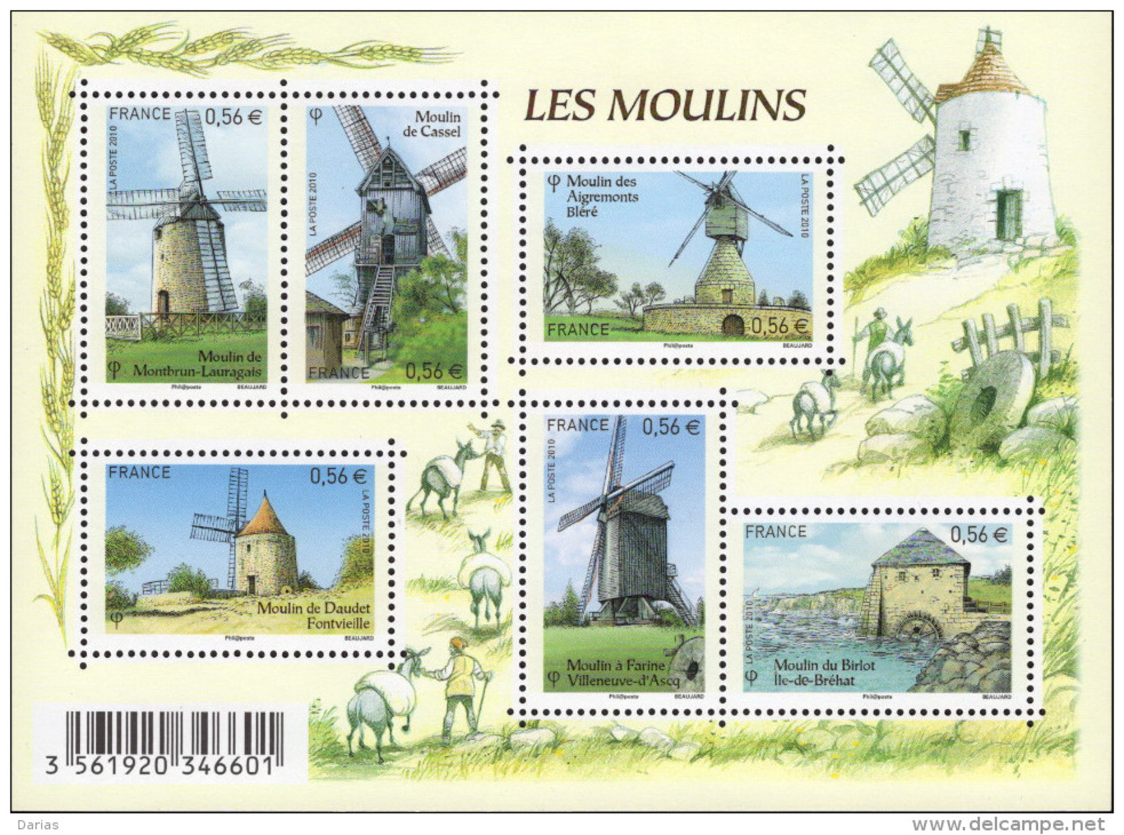 La Feuille F4485 "LES MOULINS" Luxe Bas Prix, A SAISIR. - Full Sheets