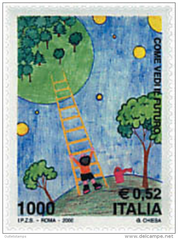 Ref. 58837 * NEW *  - ITALY . 2000. WORLD CONTEST OF CHILDREN'S DESIGN ON FUTURE. CONCURSO MUNDIAL DE DIBUJOS INFANTILES - 1991-00: Mint/hinged