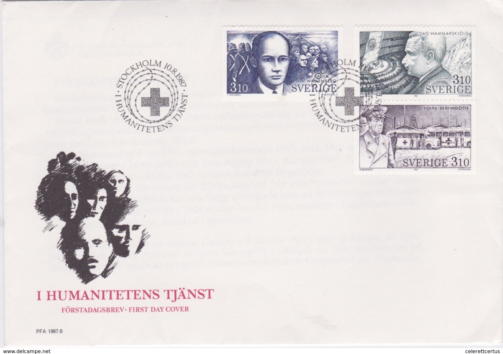 Sweden-1987 People With Humanity First Day Cover - FDC