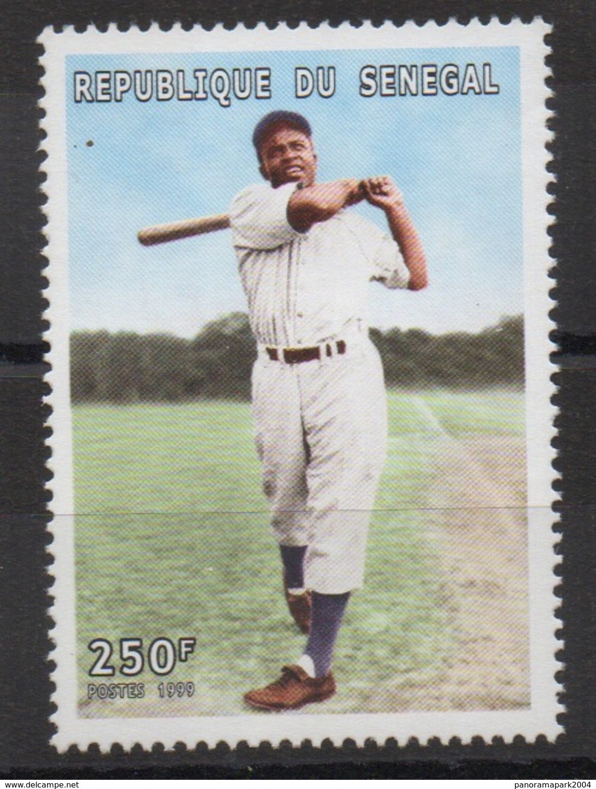 Sénégal 1999 - Mi. 1664  250 F Jackie Robinson Baseball Base-ball Sport Neuf ** MNH RARE Scarce - Baseball